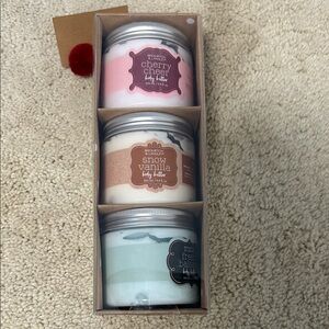 3 Piece Deluxe Body Butter Set. Brand new, box hasn’t been opened.